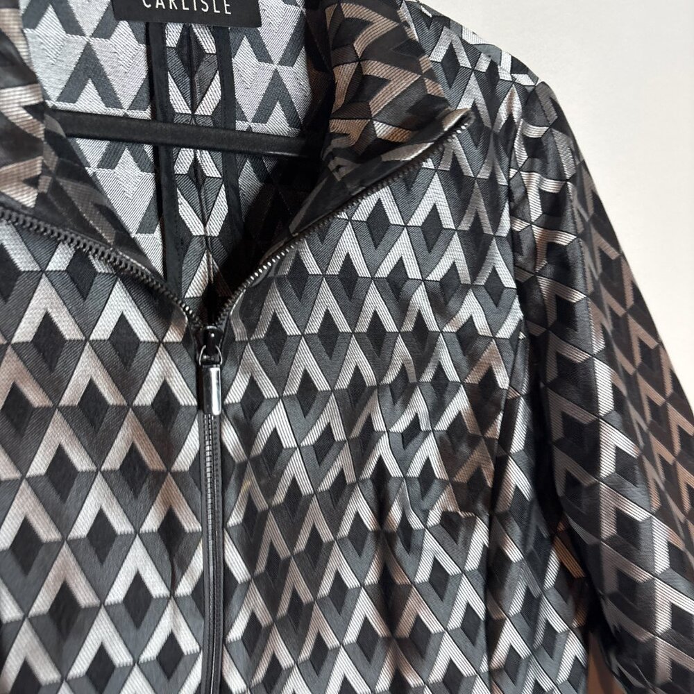 Carlisle metallic geometric patterned blazer jack… - image 2